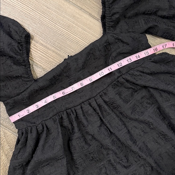 Sweet Lemon Black Textured Babydoll Dress Small - Picture 7 of 11